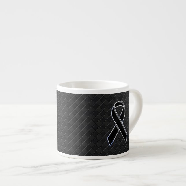 Tasse Expresso Sensibilisation au ruban noir élégant (Devant droit)