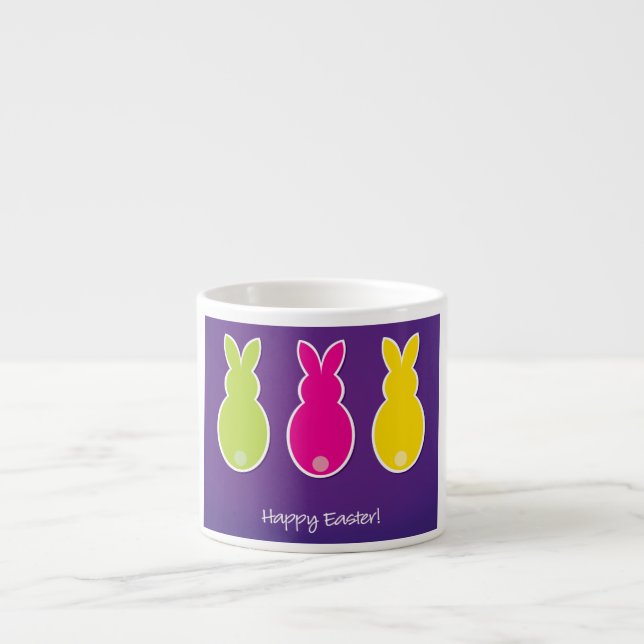 Tasse Expresso Silhouette de lapin de Pâques (Devant)