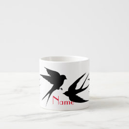Tasse Expresso Silhouettes d'oiseaux hirondelles Thunder_Cove 