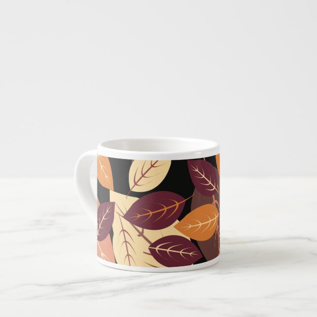 Tasse Expresso Simple automne laisse foncé (Devant gauche)