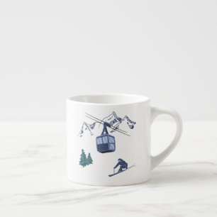 Tasse Expresso Ski Scene Sports d'hiver