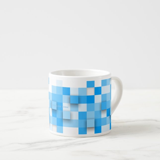 Tasse Expresso SlipperyJoe's carré artwork mosaïque moderne trois (Devant droit)