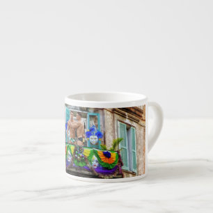 Tasse Expresso SlipperyJoe's Mardi Gras masques perles décoration