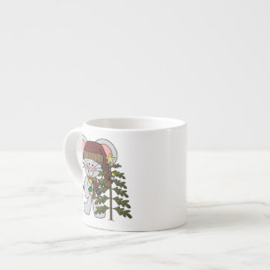 Tasse Expresso Souris de Noël décorant l'arbre