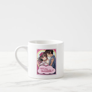 Tasse Expresso Soyez ma Saint-Valentin dans le style Manga 58477
