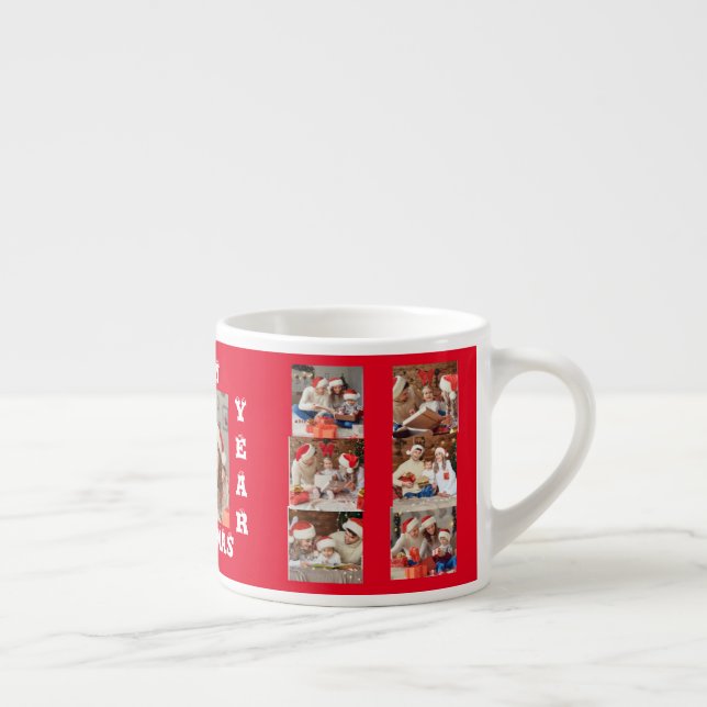 Tasse Expresso Spécialité Mug EXPRESSO PHOTO COLLAGE NOËL ROUGE (Droite)