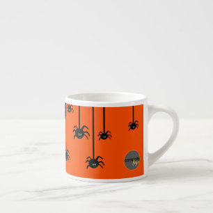 TASSE EXPRESSO SPIDERS NOIRS CUITS HALLOWEEN BUSINESS LOGO ORANGE