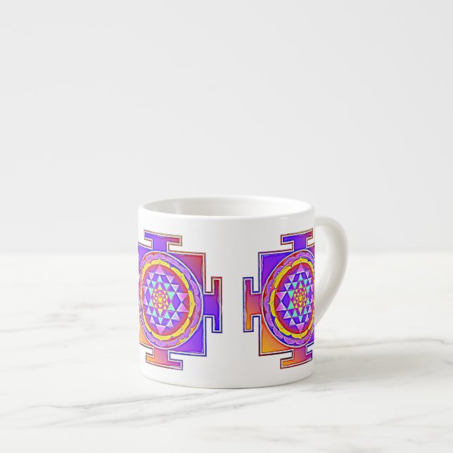 Tasse Expresso Sri Yantra - Symbole hindouiste Design 1 (Devant droit)