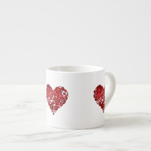 Tasse Expresso Steampunk Red Gears Heart