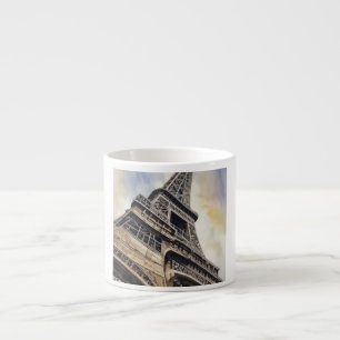 Tasse Expresso Style vintage Gros plan Tour Eiffel Paris Travel