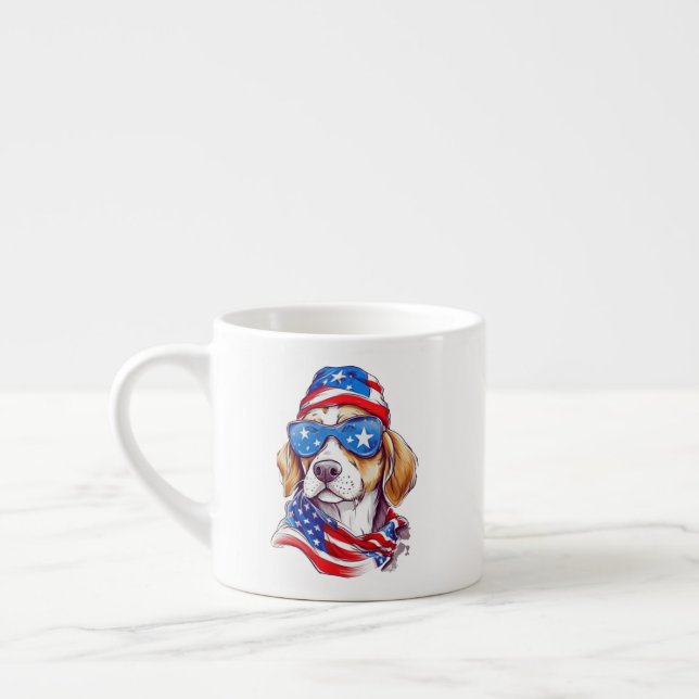 Tasse Expresso Sublimation de chien du 4 juillet-66361 (Gauche)