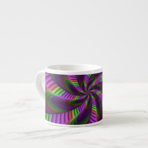Tasse Expresso Super Énergétique coloré Neon Motif fractal