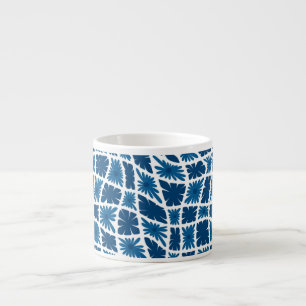Tasse Expresso Super Wavy Trippy 60s Flower Checks Blues