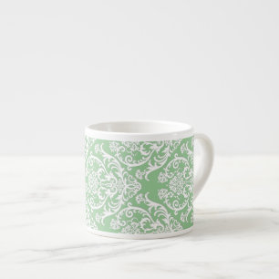 Tasse Expresso Superbe motif de Damas blanc