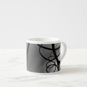 Tasse Expresso Sur la grille : gris Abstrait, noir et blanc