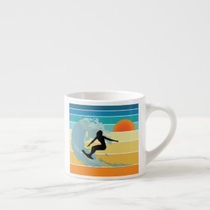 Tasse Expresso Surfer Girl Sunset Vintage