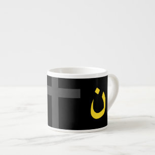 Tasse Expresso Symbole chrétien Nazaréen Solidarité Croix Noire