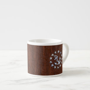 Tasse Expresso Symbole d'Ancre des étoiles du pavillon nautique