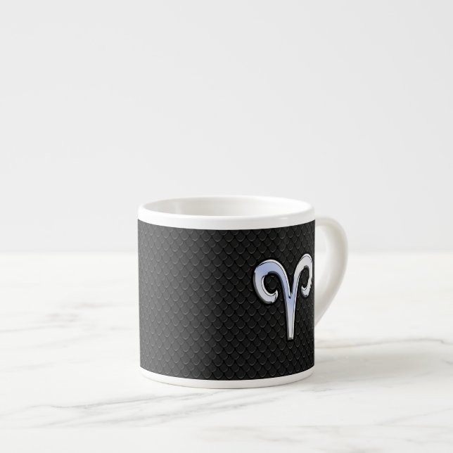 Tasse Expresso Symbole de Chrome Like Aries Zodiac (Devant droit)