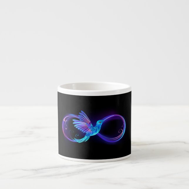 Tasse Expresso Symbole de Neon Infinity par Glowing Hummingbird (Devant)