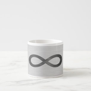 Tasse Expresso Symbole d'infini sur la texture métallique de Faux