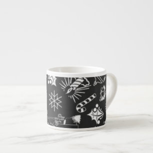 Tasse Expresso Symboles de Noël Joyeux Espresso noir café Mug