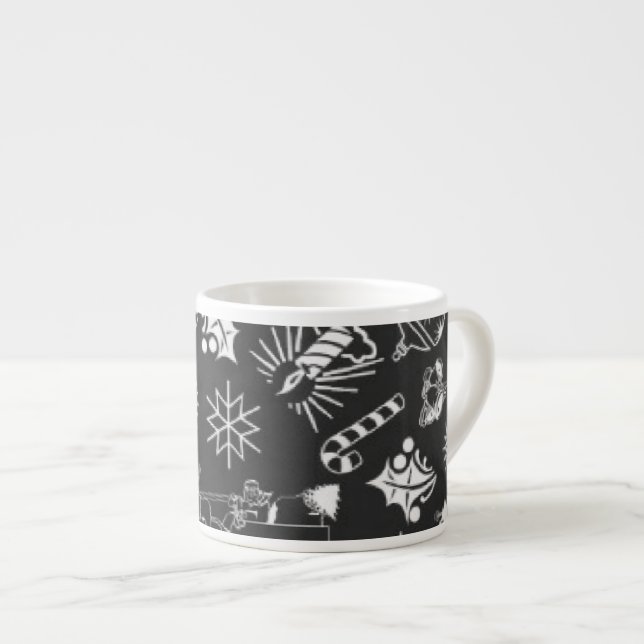Tasse Expresso Symboles de Noël Joyeux Espresso noir café Mug (Devant droit)