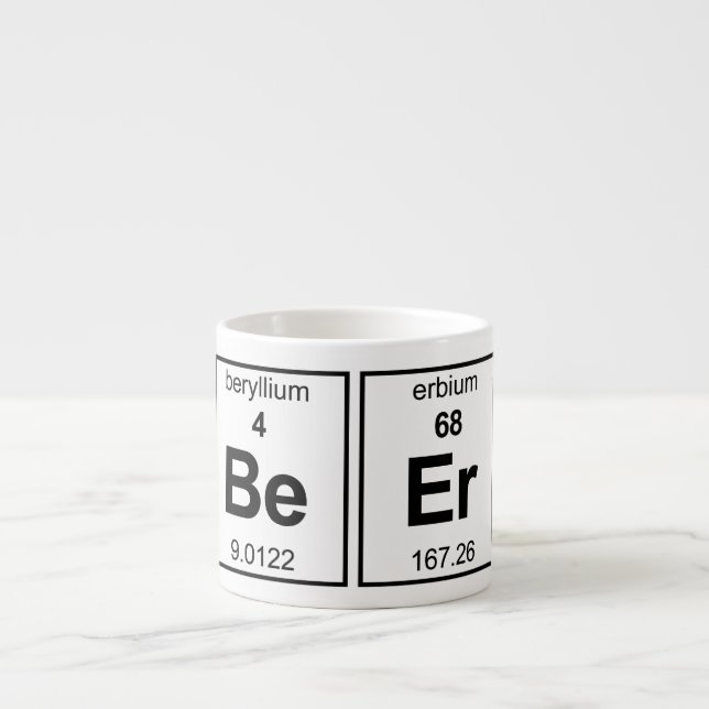 Tasse Expresso Tableau périodique de bière (Devant)