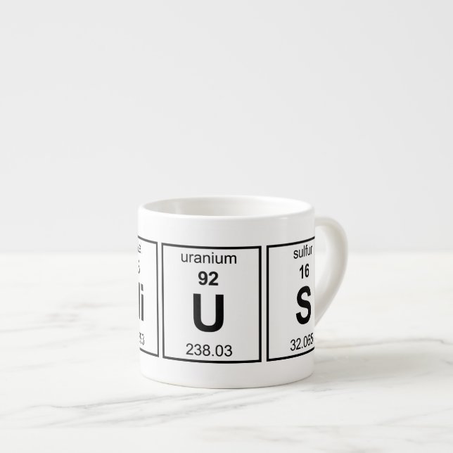 Tasse Expresso Tableau périodique de génie (Devant droit)