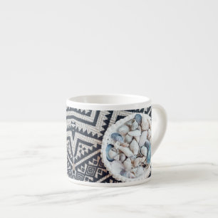 Tasse Expresso Tapis de carpettes de coquilles de mer Texture Esp