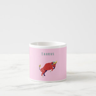 Tasse Expresso Taureau rose, zodiaque, impression de signe du zod