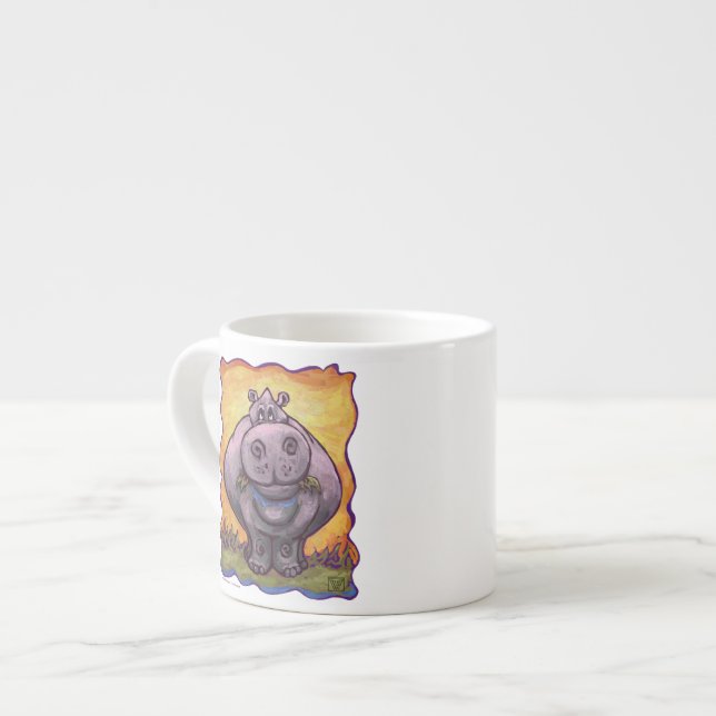 Tasse Expresso Têtes mignonnes et Tails Hippopotamus (Devant gauche)
