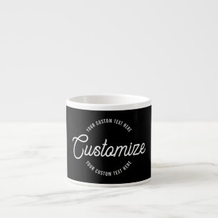 Tasse Expresso Texte circulaire moderne et cursif élégant modifia