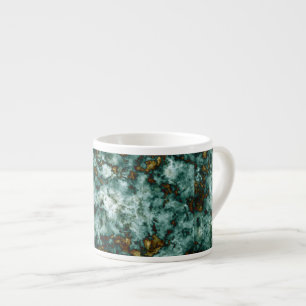 Tasse Expresso Texture de marbre verte avec des veines