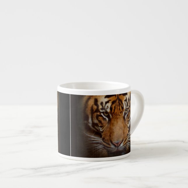 Tasse Expresso Tigre sauvage Visage Espresso Café Mug (Devant droit)