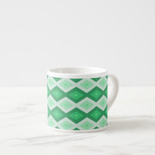 Tasse Expresso Tons de motif diamant vert