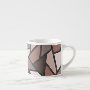 Tasse Expresso Tons de motif en vitrail marron
