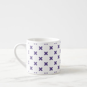 Tasse Expresso Traces croisées ultra violettes sur blanc