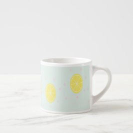 Tasse Expresso Tranches de citron jaune sur bleu