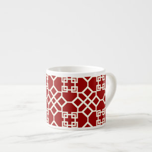 Tasse Expresso Trellis Chinoise de PixDezines/Fond rouge bricolag