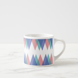 Tasse Expresso Triangles bleu et corail