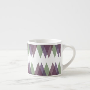 Tasse Expresso Triangles mauve et vert