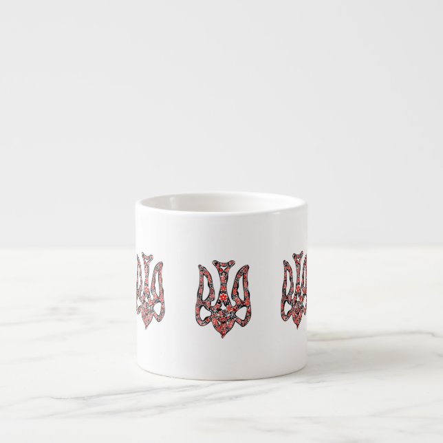 Tasse Expresso Trident de l'emblème national ukrainien tryzub sty (Devant)