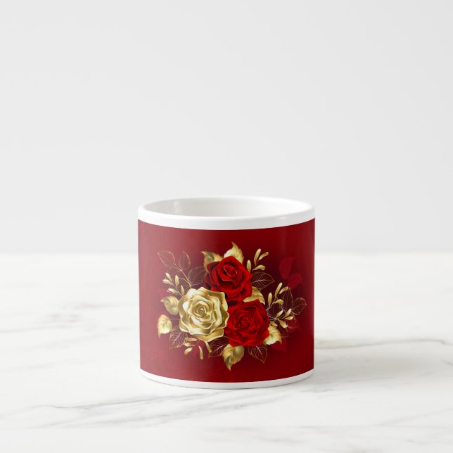 Tasse Expresso Trois Roses de bijoux (Devant)