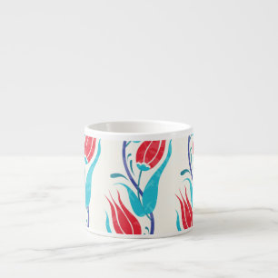 Tasse Expresso Tulipes Turques : Motif Traditionnel Sans Couture.