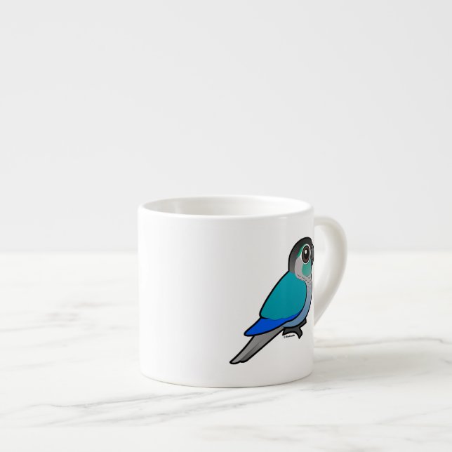 Tasse Expresso Turquoise Conure Vert-cheeked (Devant droit)