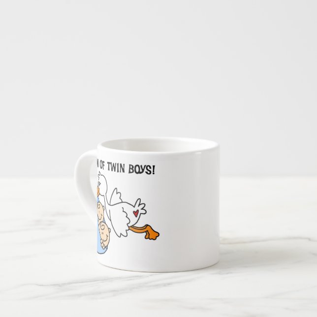 Tasse Expresso Twin Boys Maman Cadeaux de cigognes (Devant gauche)