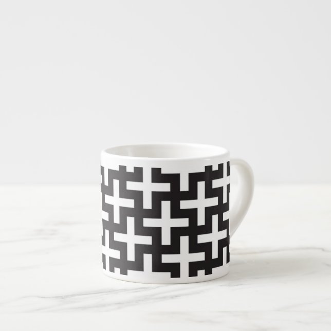 Tasse Expresso Un b&w modèle fait avec "plus" le signe (Devant droit)