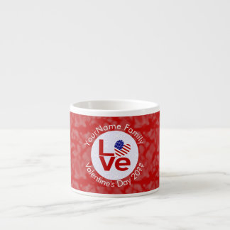 Tasse Expresso USA Flag Heart Red LOVE