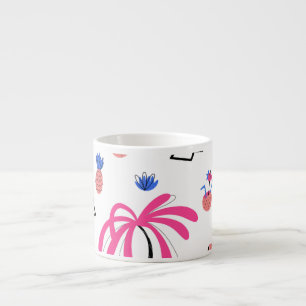 Tasse Expresso Vacances d'été : Palm Trees Ananas Motif